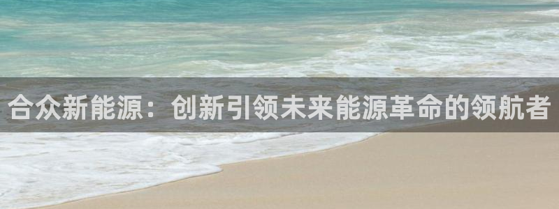 众东腾娱乐客服:合众新能源:创新引领未来能源革命的领航者