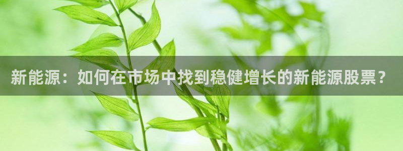腾耀娱乐29999出众:新能源:如何在市场中找到稳健增长的新