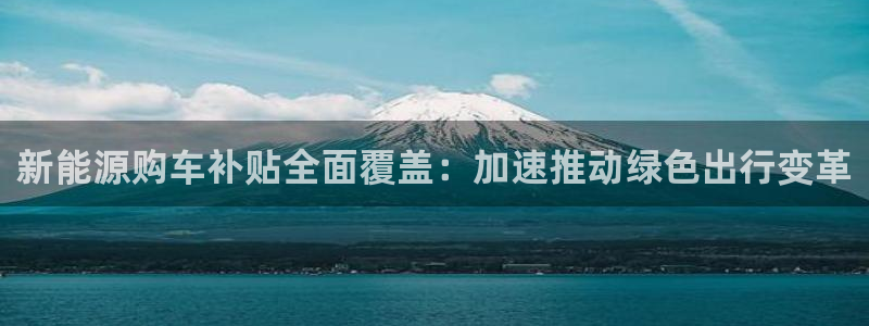 腾众娱乐是个啥:新能源购车补贴全面覆盖:加速推动绿色出行变革